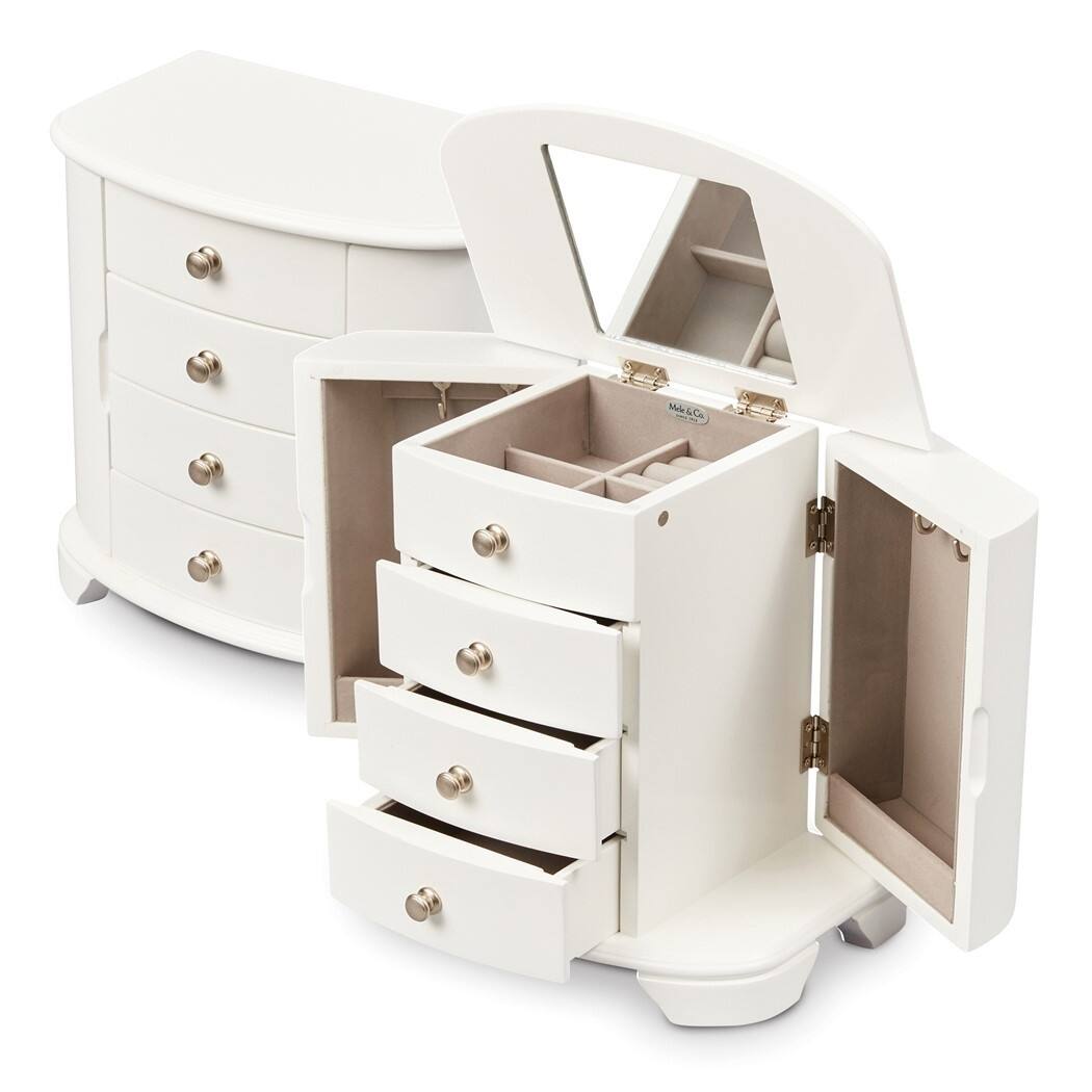 Curata White Finish with Mirror 3Drawer Musical (Plays Magic Flute