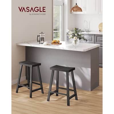 VASAGLE Bar Stools, Set of 2 Bar Chairs, Kitchen Breakfast Bar Stools