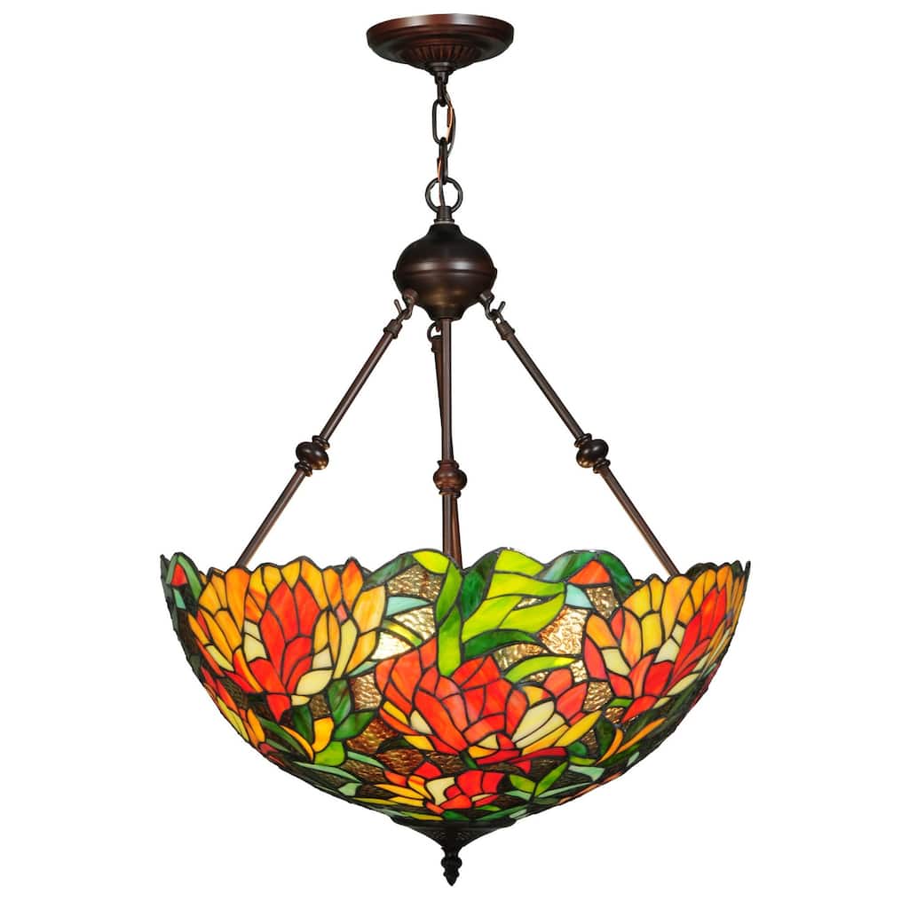 Meyda Tiffany Lamella 3 Light 20.25" Wide Hand-Crafted Pendant with