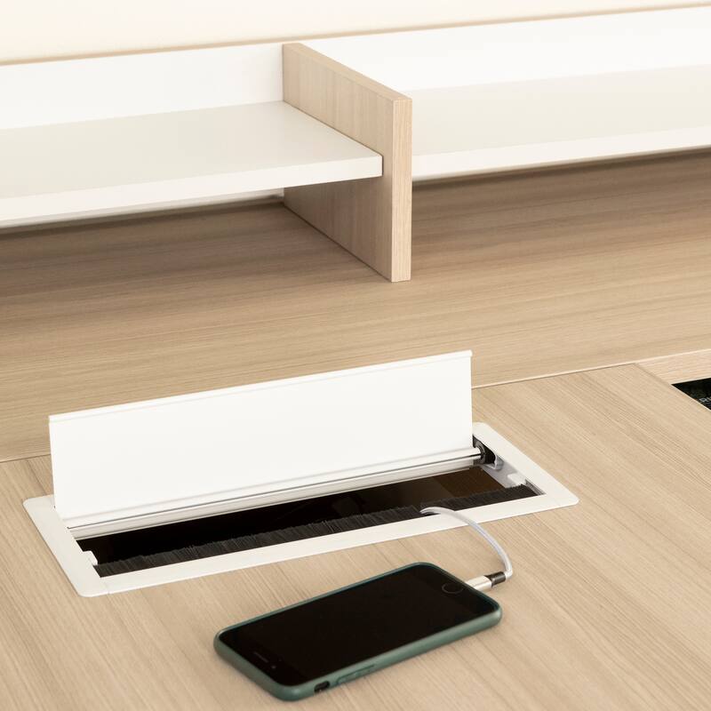 South Shore Helsy L-shaped Corner Desk with Power Bar