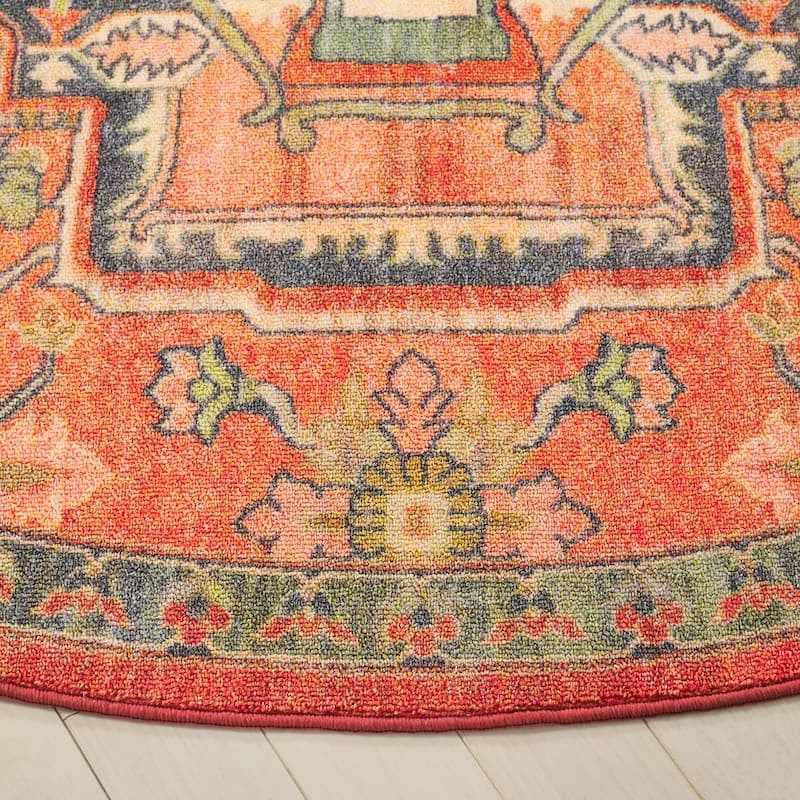 SAFAVIEH Journey Lori Transitional Machine Washable Rug - 6'7" Round