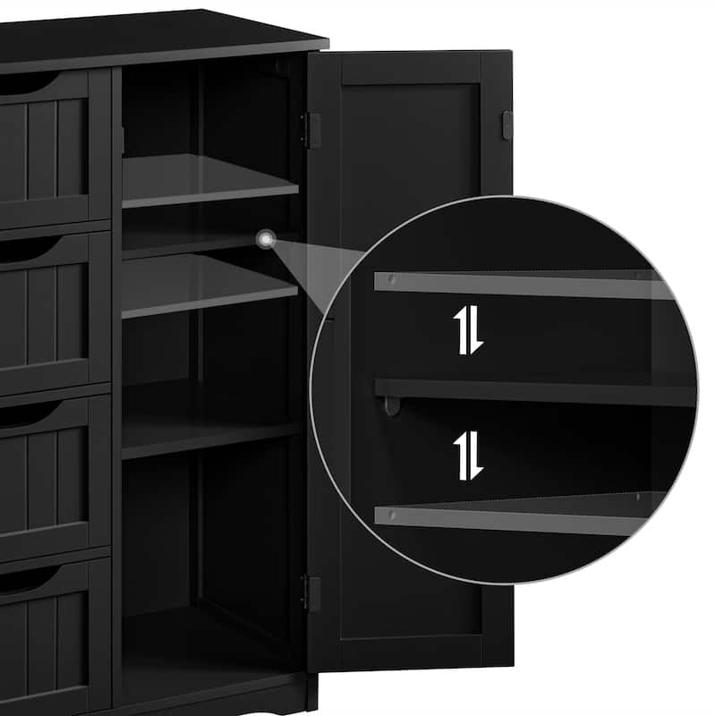 Yaheetech 4-Tier Wooden Bathroom Floor Cabinet for Bathroom Kitchen Bathroom, Livingroom