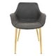 preview thumbnail 2 of 25, LeisureMod Markley Leather Dining Armchair Gold Metal Legs Set of 2