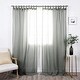 preview thumbnail 11 of 39, Aurora Home Textured Faux Linen Tie Top Curtain Panel Pair - 84" & 96" Lichen - 52 X 84