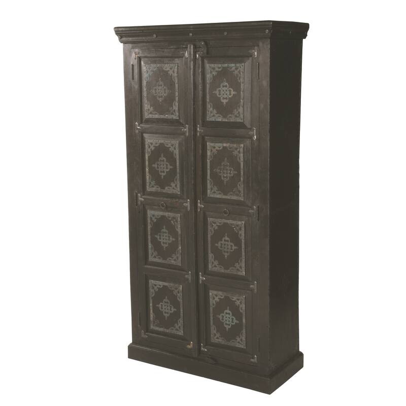 HomeRoots 72" Dark Brown Solid Wood Pantry Or Storage Closet - 36' X '72' X '16