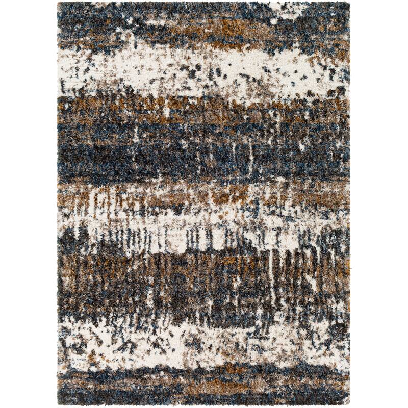 Livabliss Cathal Abstract Stripe Shag Area Rug