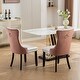 preview thumbnail 17 of 18, American Design Dining Chairs Set of 2,High-end Tufted Solid Wood PU and Velvet Upholstered Dining Chair