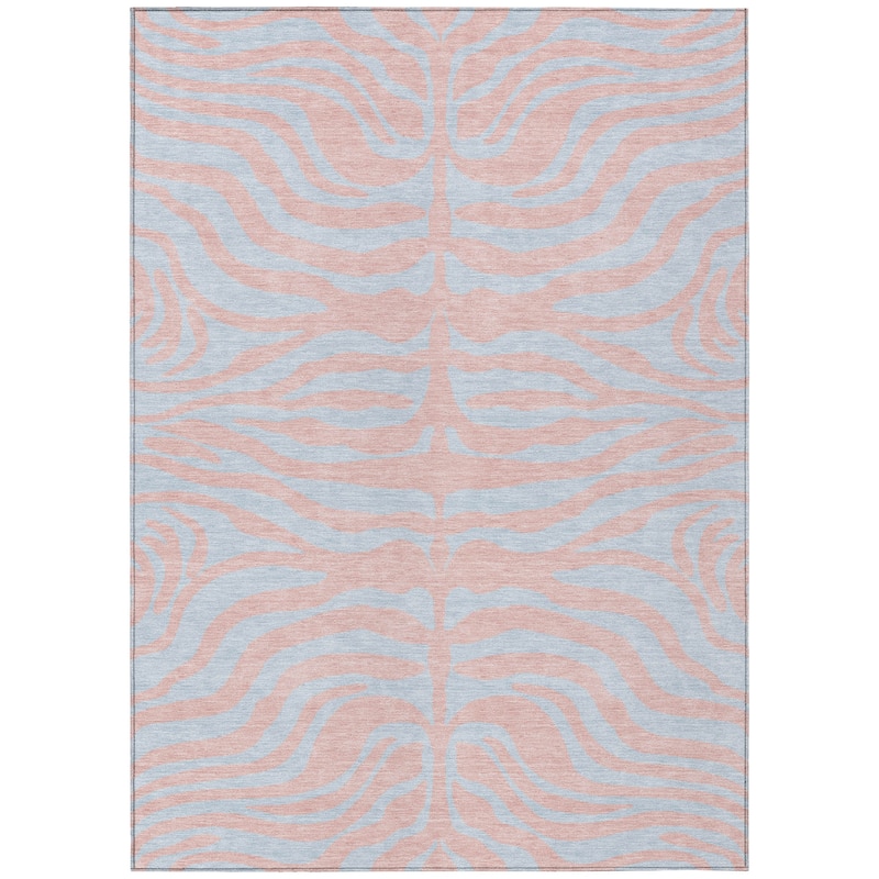 Machine Washable Indoor/ Outdoor Modern Animal Print Chantille Rug
