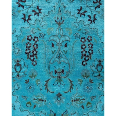 Fine Vibrance, One-of-a-Kind Hand-Knotted Area Rug - Blue, 9' 2" x 13' 3" - 9' 2" x 13' 3"
