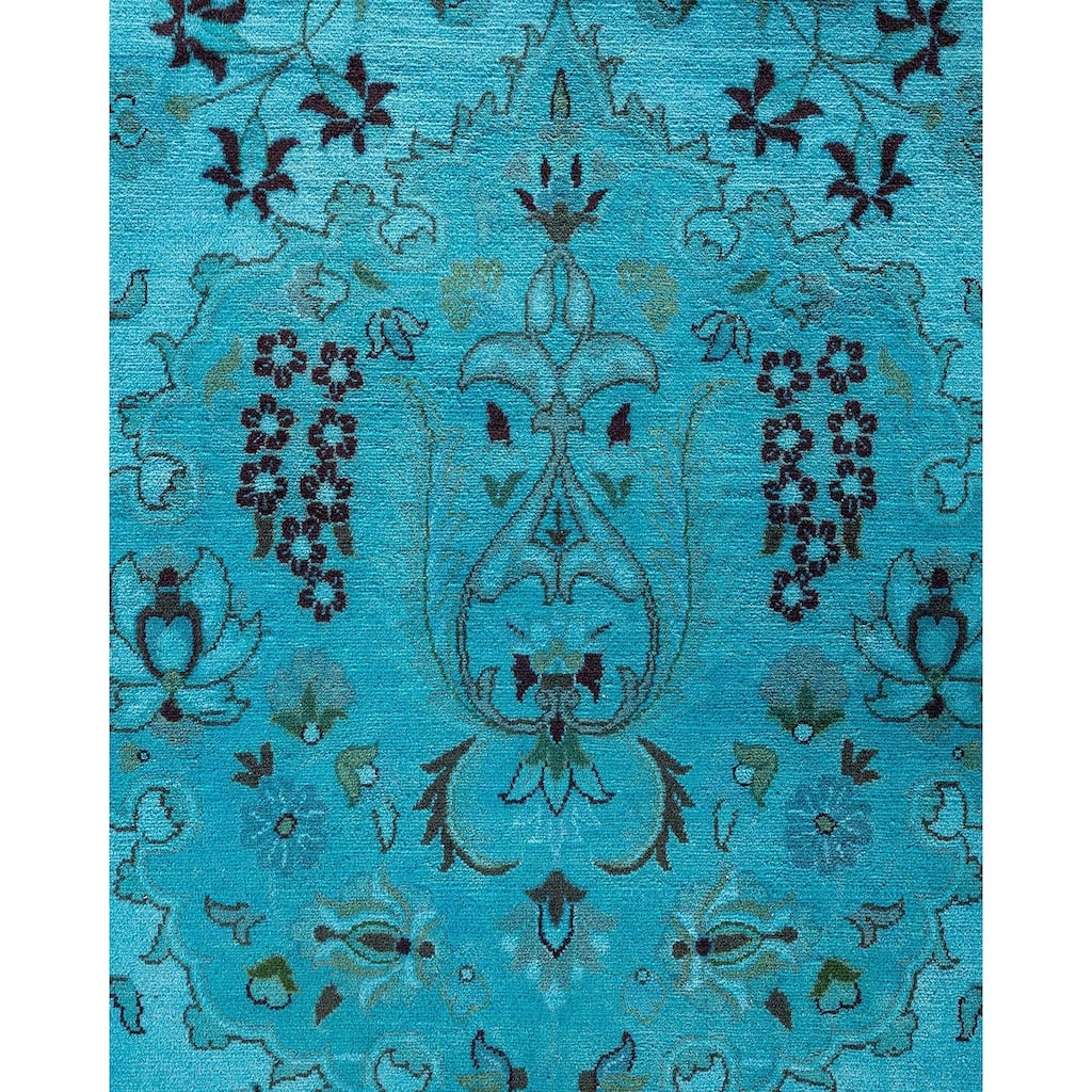 Fine Vibrance, One-of-a-Kind Hand-Knotted Area Rug - Blue, 9' 2" x 13' 3" - 9' 2" x 13' 3"