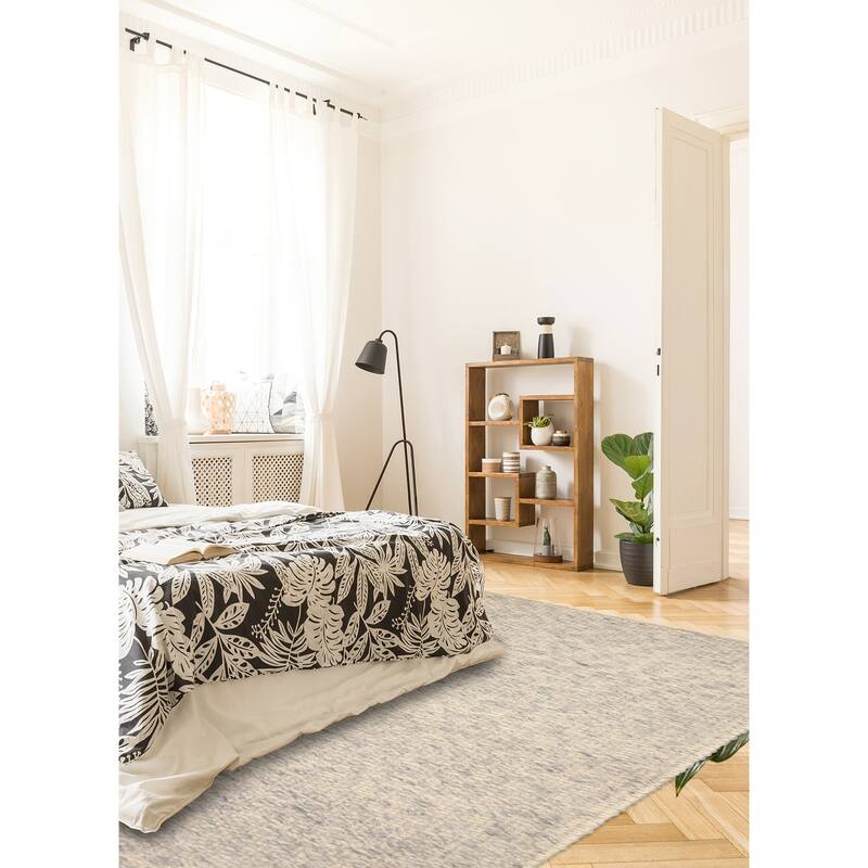 ECARPETGALLERY Braid weave Sienna Grey Wool Rug - 5'1 x 8'2