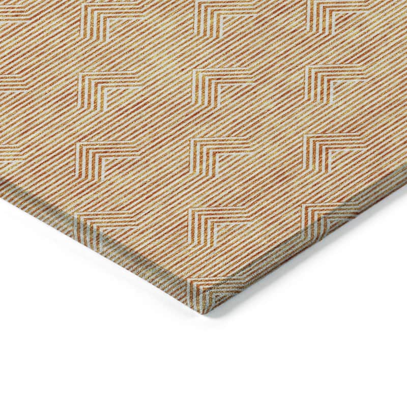 Machine Washable Indoor/ Outdoor Chantille Contemporary Stripe Rug