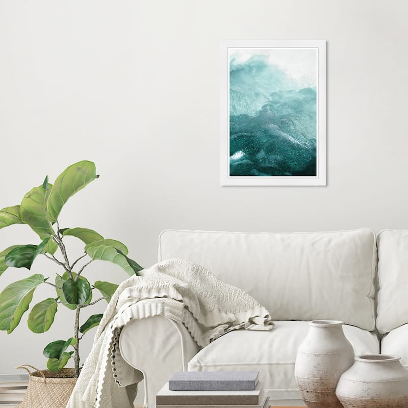 Wynwood Studio Prints Nautical and Coastal Water Teal Blue and Teal Nautical & Coastal Wall Art Canvas Print - White