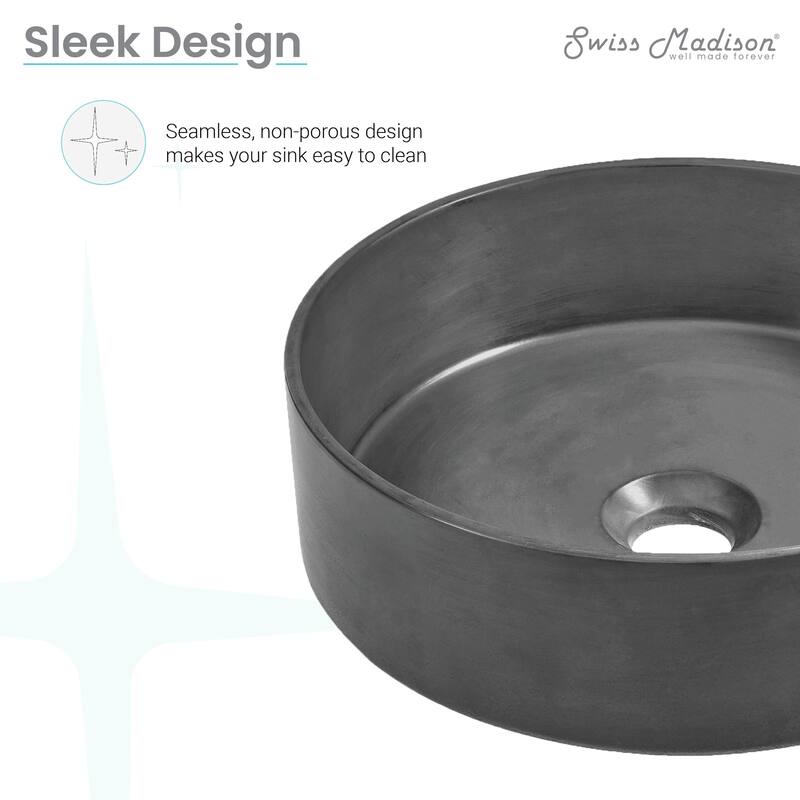 Swiss Madison SM-VSC110 Lisse 14-5/8" Circular Concrete Vessel