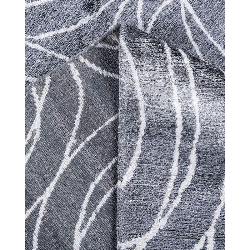 Modern One-of-a-Kind Hand-Knotted Area Rug - Gray, 8' 0" x 10' 0" - 8' 0" x 10' 0"
