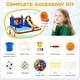 preview thumbnail 8 of 8, Gymax Giant Water Slide Bounce House w/Climbing Wall Splash Pool 750W