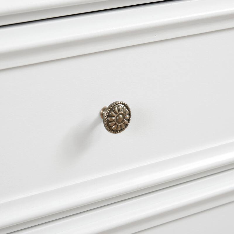 Crisp White 6-Drawer Dresser, Elegant Living Room Storage Solution