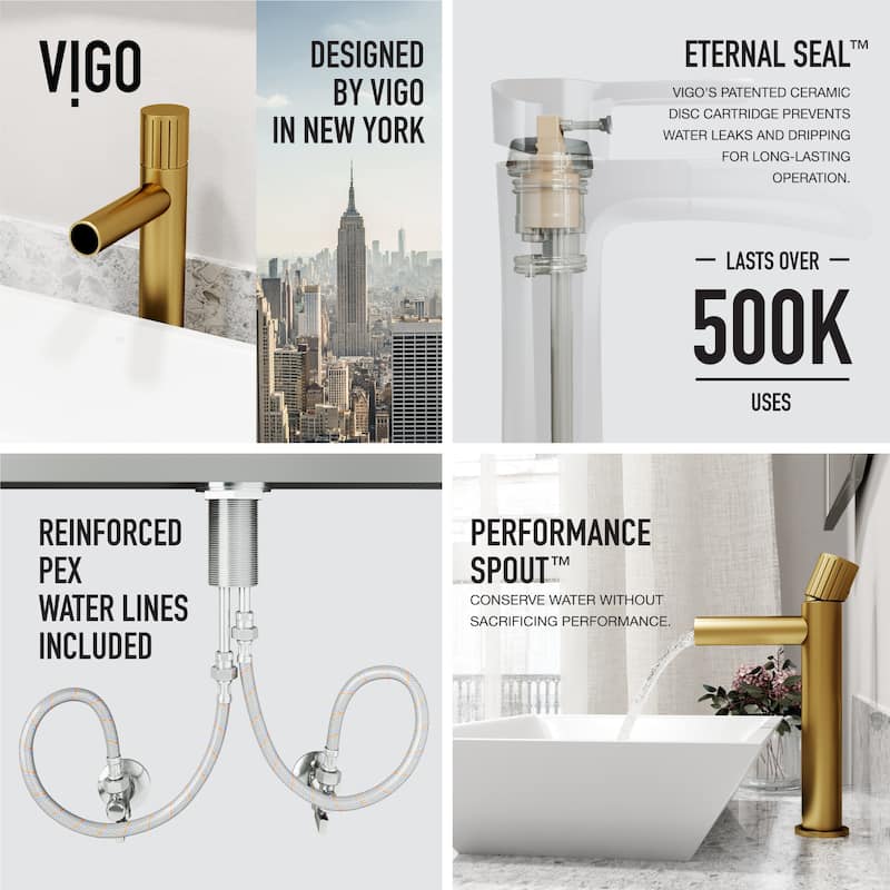 VIGO Ashford 11" H Single Handle Single Hole Vessel Bathroom Faucet