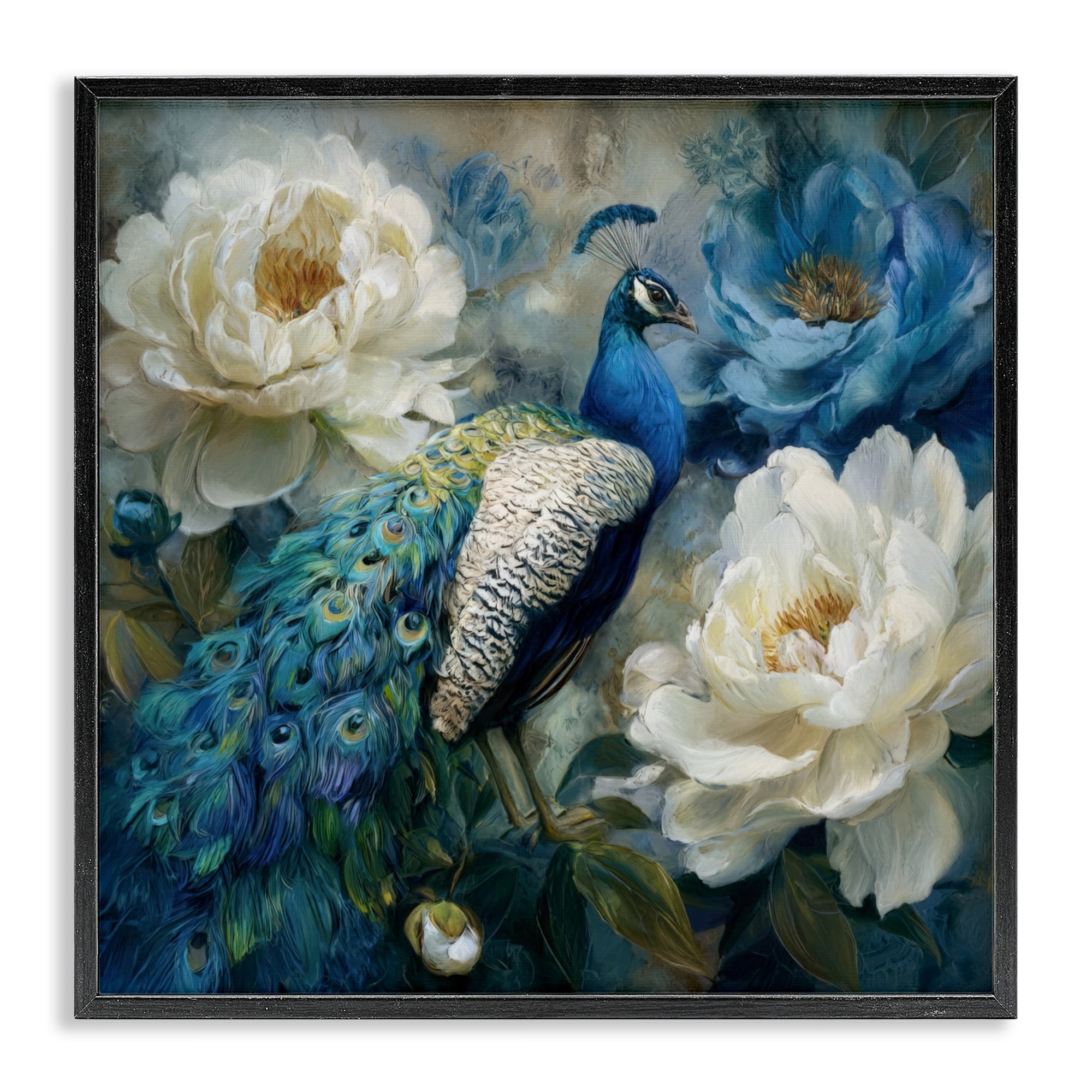 Stupell Pretty Peony Peacock Framed Giclee Art Design By Tina LeCour