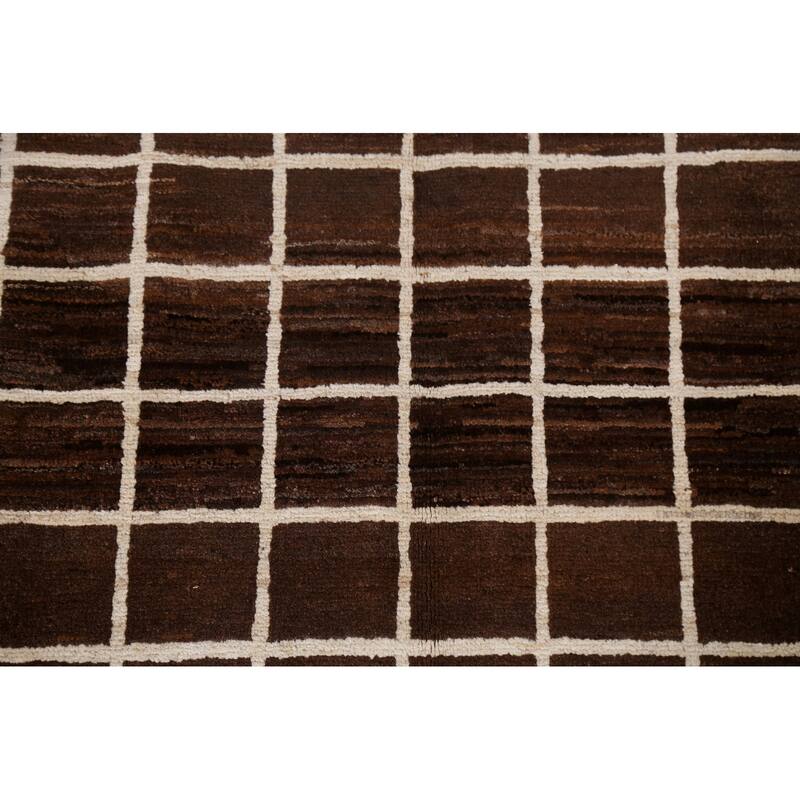 Checkered Gabbeh Kashkoli Modern Oriental Wool Area Rug Hand-knotted - 4'9" x 6'7"