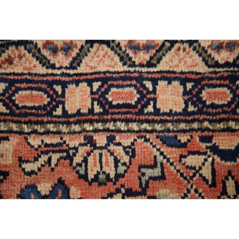Hand Knotted Oriental 100% Wool Carpet Traditional All-Over Coral Mahal Area Rug - 10' 4'' X 4' 7''