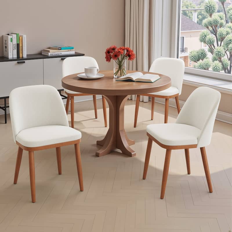 Crestlive Products Upholstered Wood Dining Chairs with Wood Legs