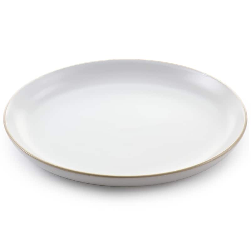 Gibson Home Rockaway 12 Piece Stoneware Dinnerware Set in White - 12 Pieces - 12 Pieces