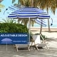 preview thumbnail 11 of 16, Outsunny 5.7' Portable Beach Umbrella with Tilt, Adjustable Height, 2 Cup Holders, Hook, Ruffled Outdoor Umbrella