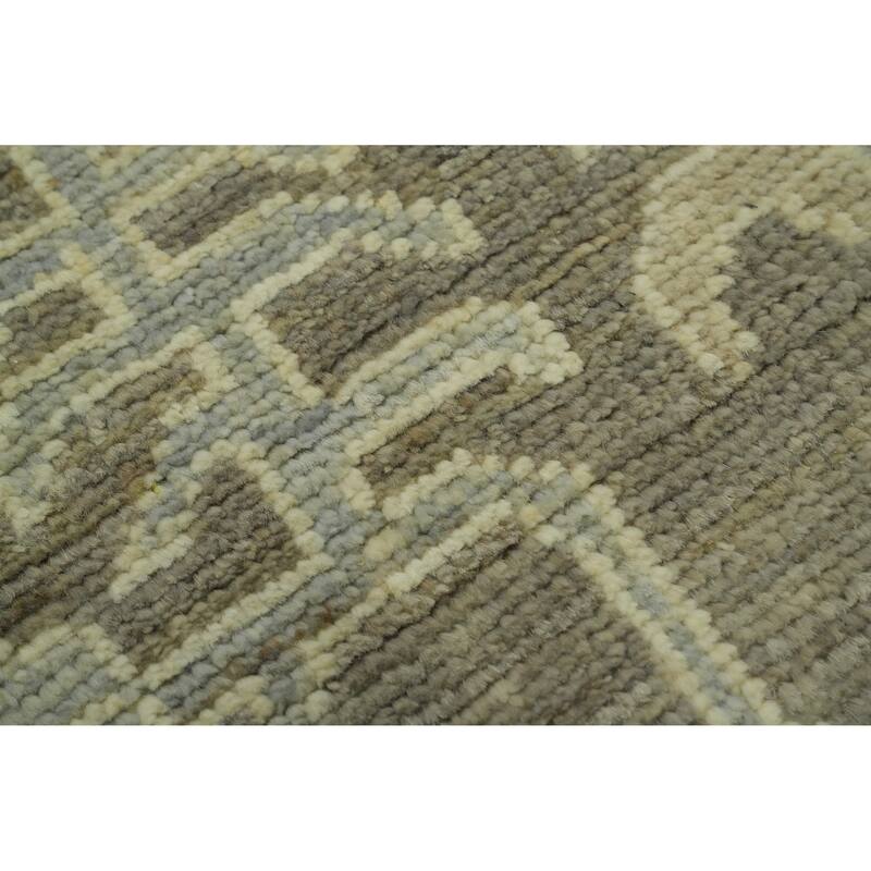Vegetable Dye Wool Oushak Turkish Large Rug, Floral Geometric Carpet - 14' 3'' X 10' 0''