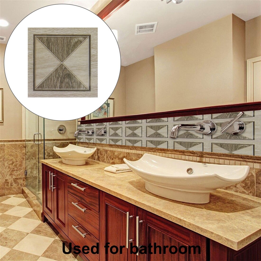 Shop Tile Sticker Water Resistant Home Self Sticker Tiles Decal 3 9 Inch X 3 9 Inch 20pcs On Sale Overstock 31416914