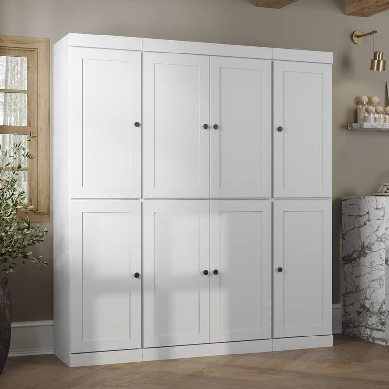 Palace Imports 100% Solid Wood 65" Pantry Cabinet with Shaker Doors, 2-Drawers and Adjustable Shelves