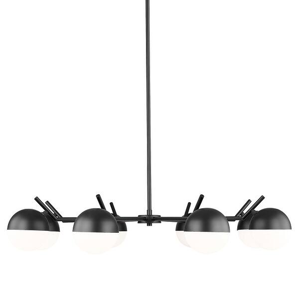slide 1 of 1, Z-Lite 7517-8 Realm Sphere 8 Light 44" Wide Chandelier Matte Black