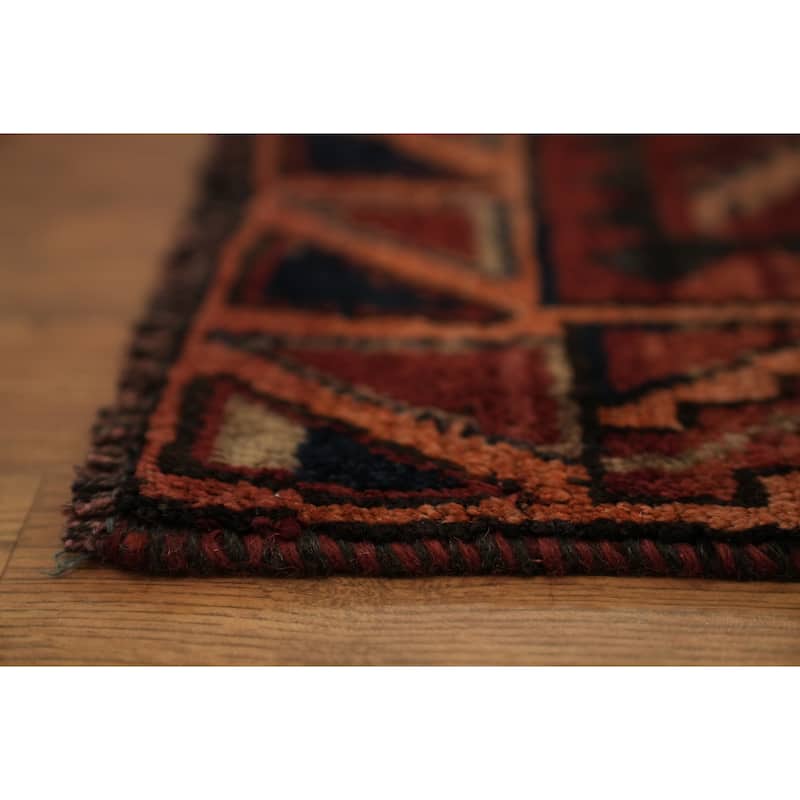 Hand Knotted Oriental 100% Wool Carpet Traditional Tribal Red Lori Area Rug - 9' 4'' X 4' 8''