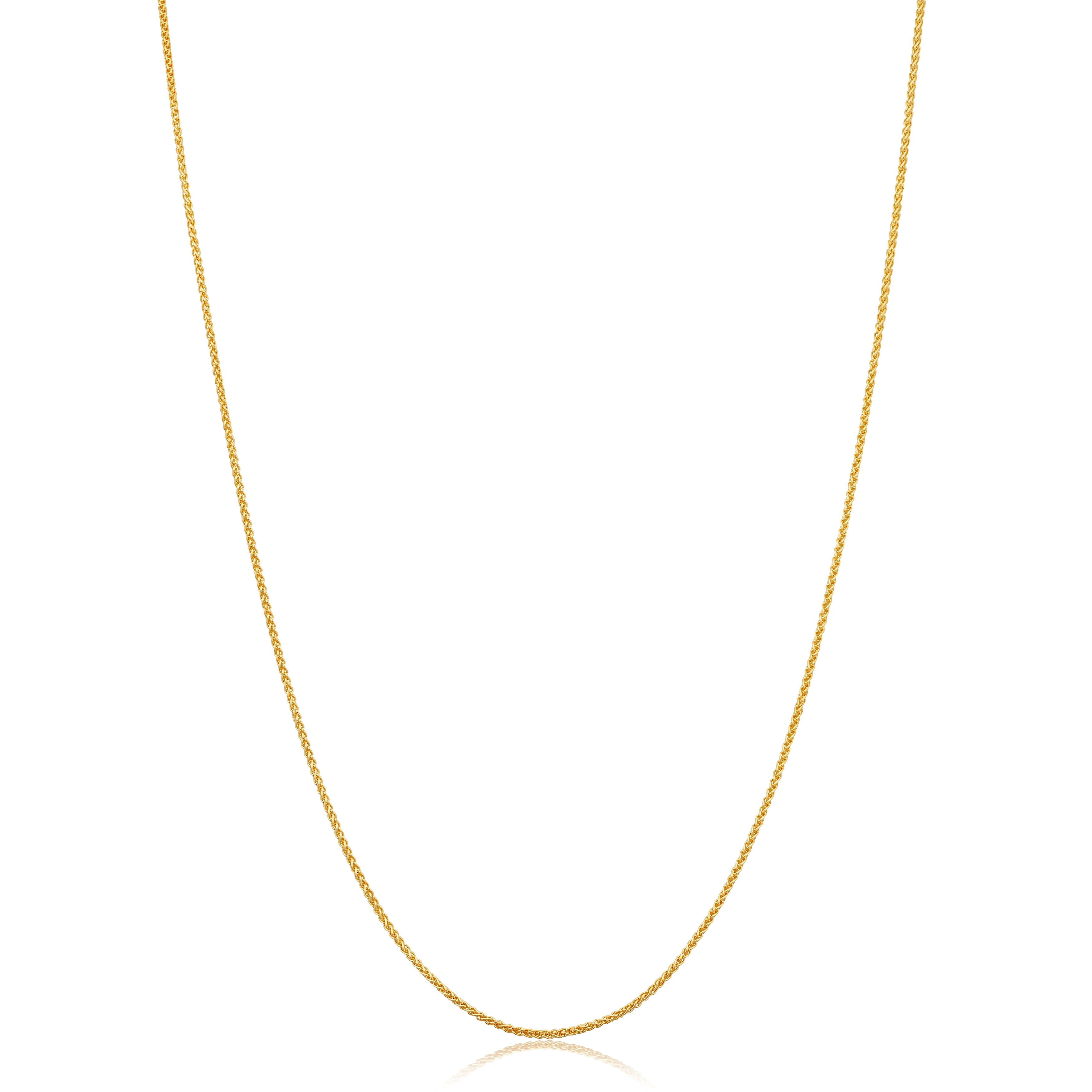 Au Naturale 14k Yellow Gold Filled 0.8 mm Round Wheat Chain Necklace for Women (14 - 30 inches)