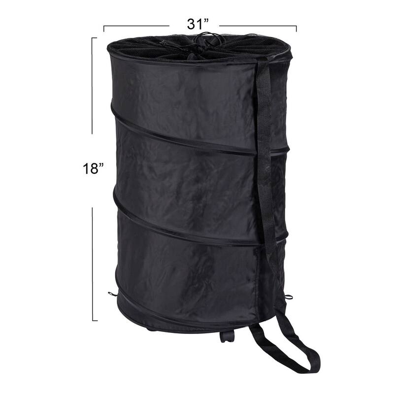Household Essentials Rolling Pop Up Hamper with Shoulder Strap and Removable Wheels