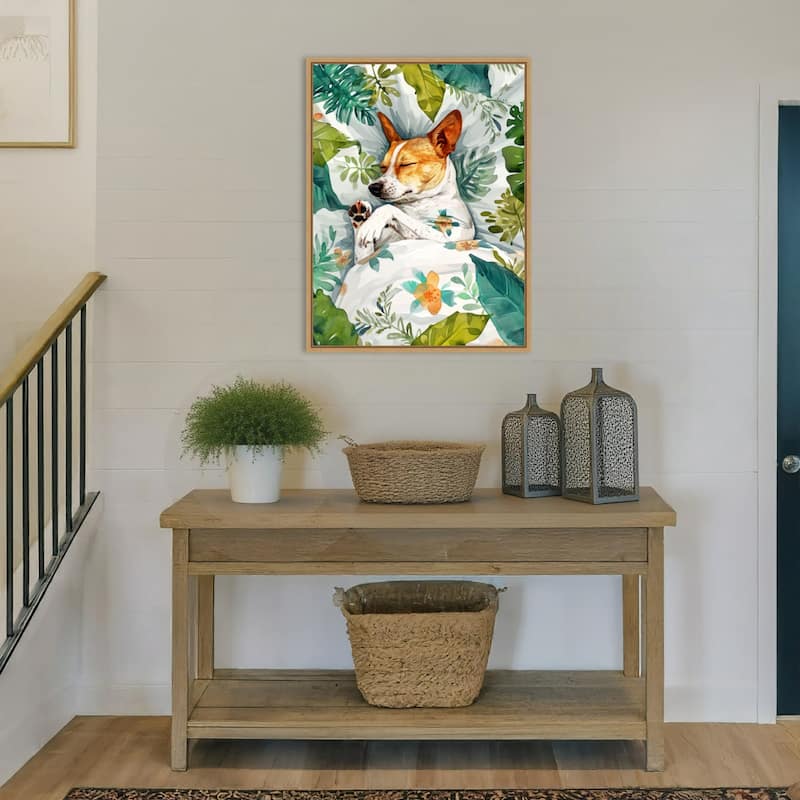 Dogs Life Jungle by Justyna Jaszke Framed Canvas Wall Art