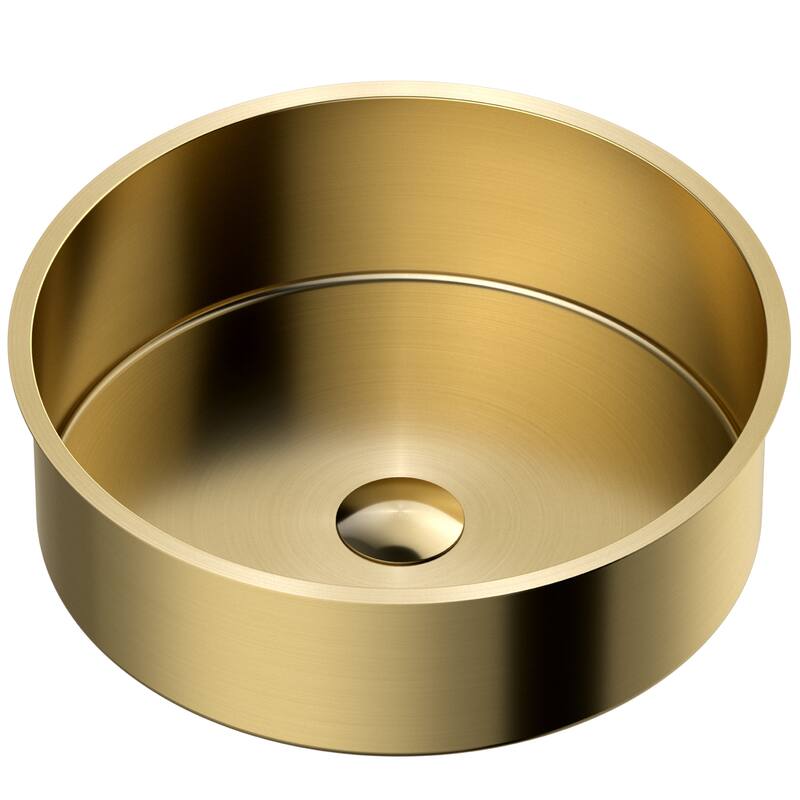 Karran Cinox Stainless Steel Round Undermount Sink - Gold
