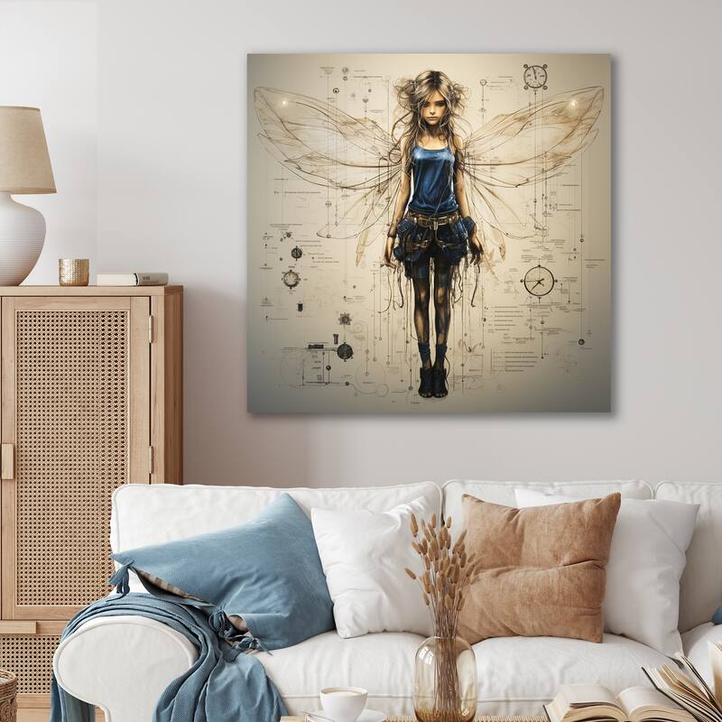 Designart "Fantasy Fairy Drawing " Fairies Wall Art