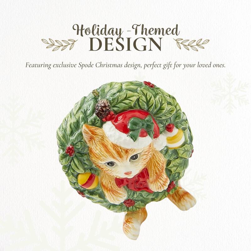 Spode Kitten In Wreath Ornament