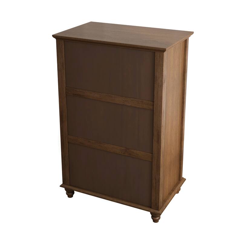 Fluted 5-Drawer Dresser in Walnut, Modern Wooden Organizer for All