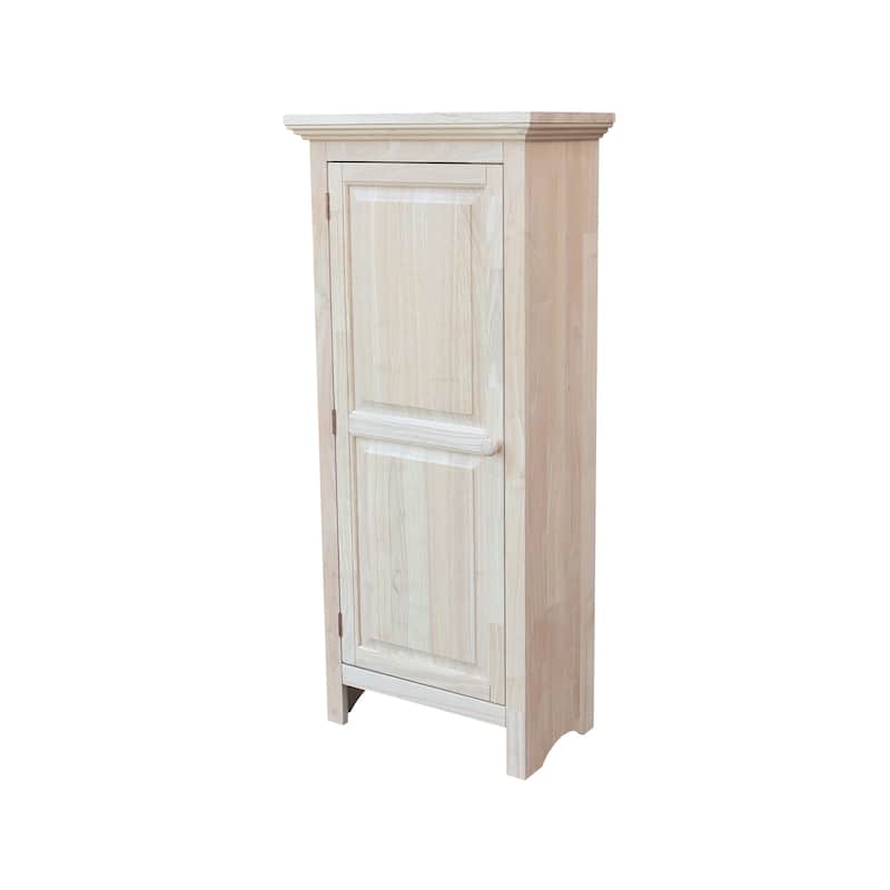 Solid Wood Storage Cabinet Cupboard - 51 Inch - Unfinished