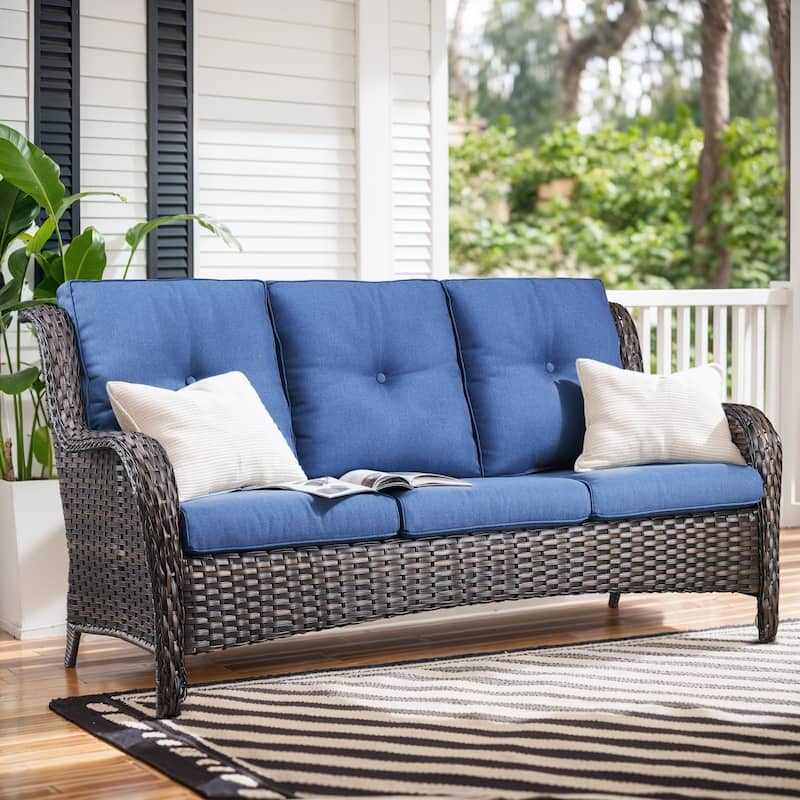 Gymojoy 5-Piece Outdoor Furniture Set, 2 Patio Chairs, 2 Ottomans & 55K BTU Fire Pit Table