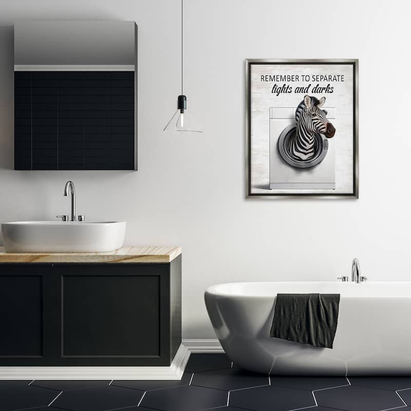 Stupell Separate Lights & Darks Laundry Framed Floater Canvas Wall Art Design By Lettered and Lined