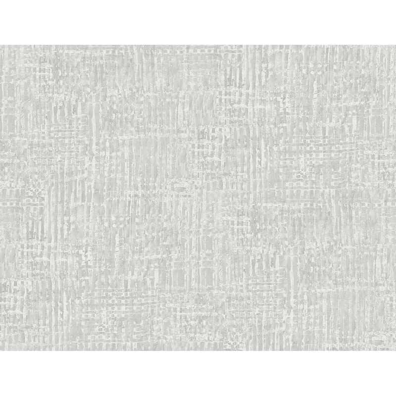 Seabrook Designs Corsica Weave Faux Unpasted Wallpaper - 27 in. W x 27 ft. L - Metallic Silver and Off-White