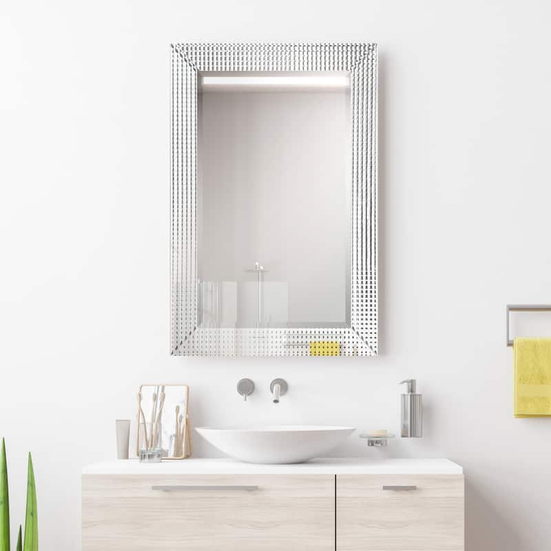 Bling Beveled Glass Rectangle Wall Mirror - Clear