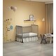 preview thumbnail 5 of 7, 3-In-1 Convertible Crib, Made Of Sustainable Pinewood, Non-Toxic Finish, Comes With Locking Wheels, Wooden Nursery Furniture