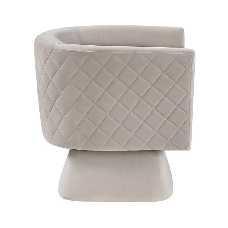 Gale 29" Velvet Swivel Chair - Diamond Stitched Chair Back