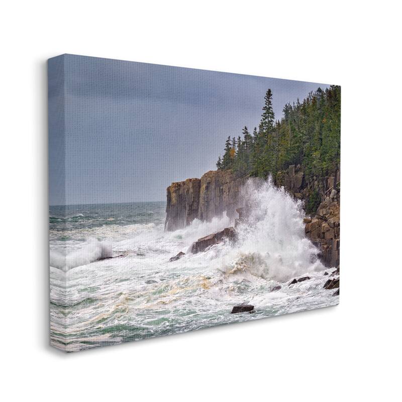 Stupell Crashing Ocean Waves Cliff Wall Canvas Wall Art by Rick Berk