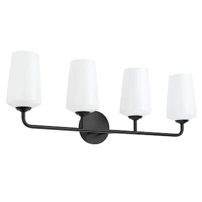 Celino Four-Light Bath & Vanity with White Glass - 33