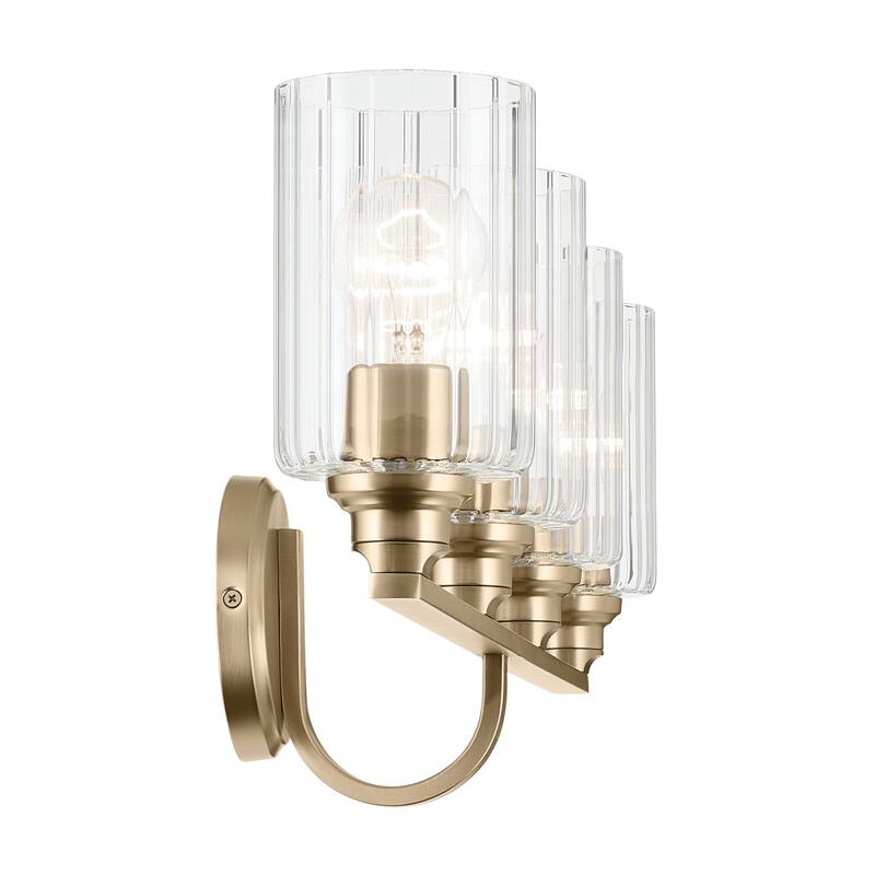 Kichler Lighting Gioe 32.25" 4-Light Vanity Light with Clear Fluted Glass in Champagne Bronze